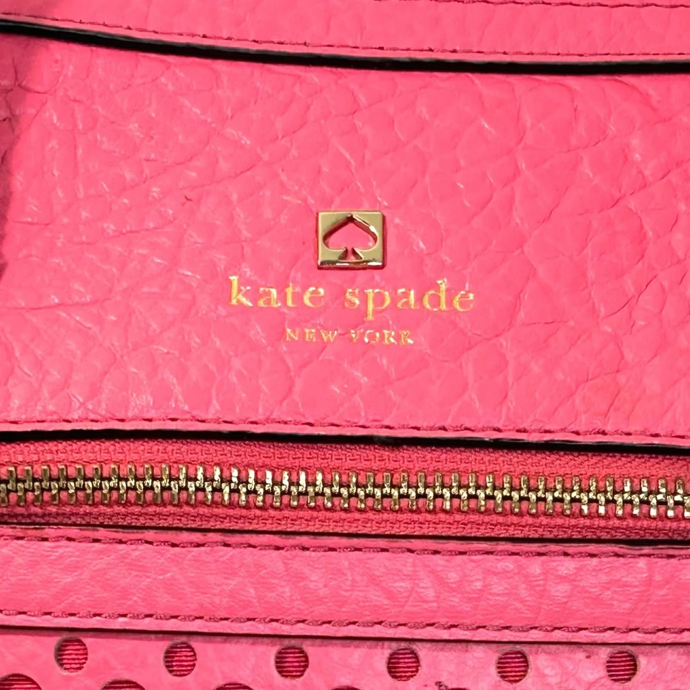 Kate Spade Perri Lane Delaney Bubbles Leather Satchel Crossbody in Peony Pink